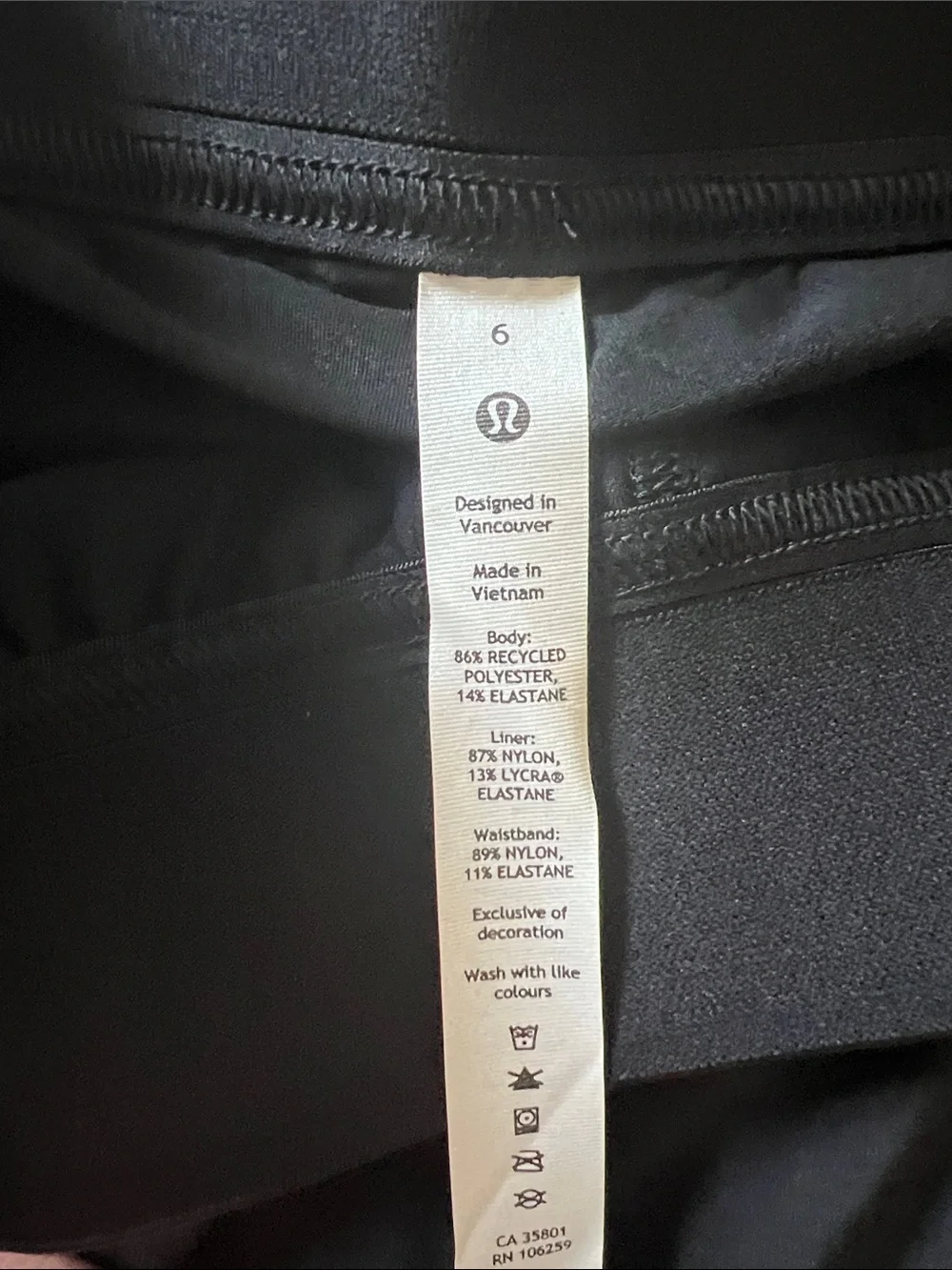 lululemon court revival high rise Black Flowy Athletic Skort size 6